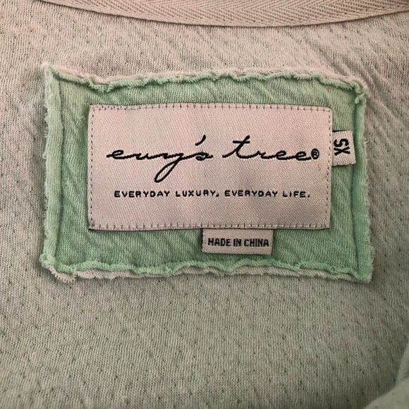 Evy's Tree Kristina Waterfall Top Jacket Shawl Collar V-Neck Sage Green XS Long- - Picture 3 of 8